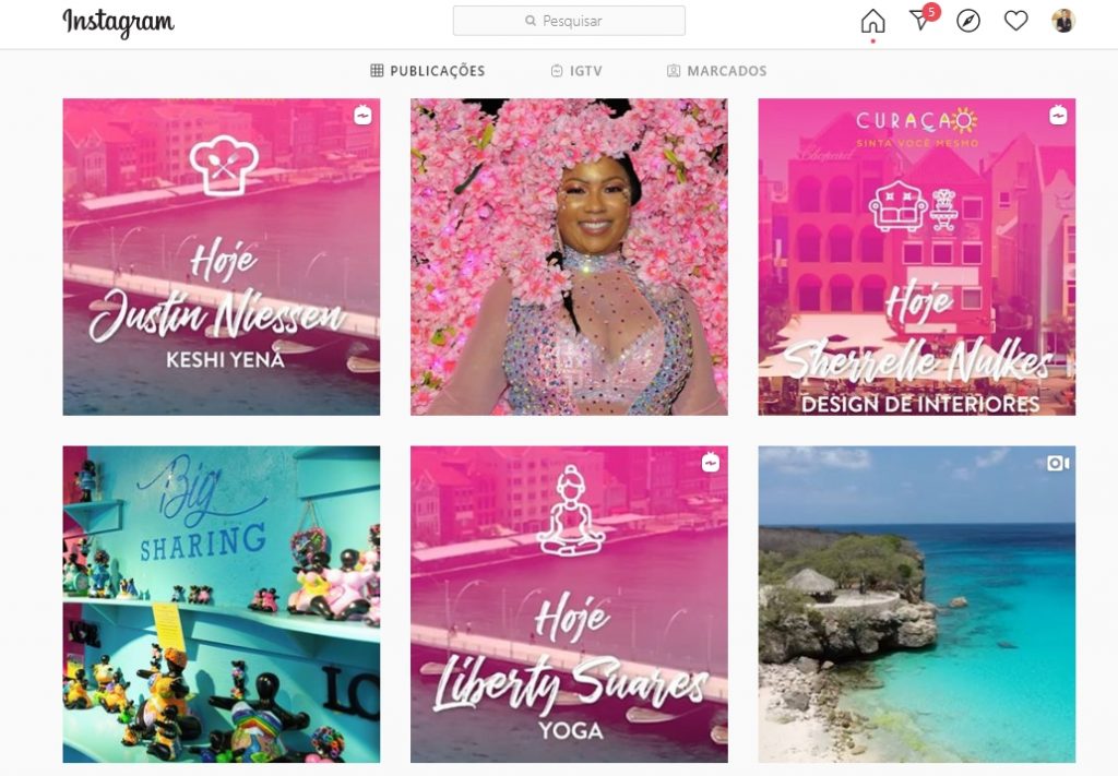 Coisas Dushi Banner da conta oficial Visite Curacao Curaçao apresenta programa de experiências virtuais durante a quarentena